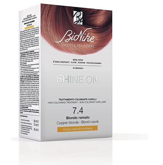 Bionike Shine On | Teinture des cheveux Femme | 125ml | 7.4 Blond cuivré