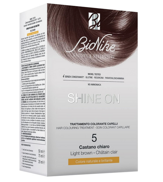 Bionike Shine On | Teinture des cheveux Femme | 125ml | 5 Châtain Clair